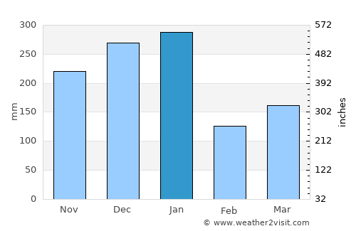 Diamantina average rain in January
