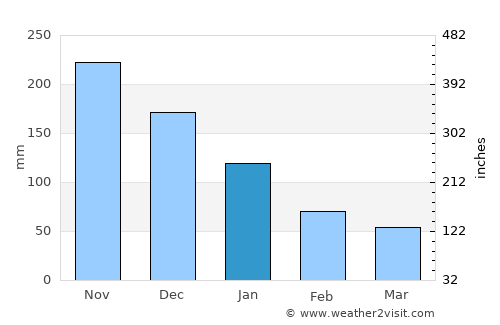 Dian-ay average rain in January