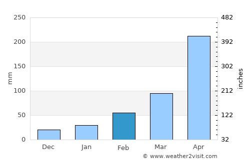 Dibrugarh average rain in February