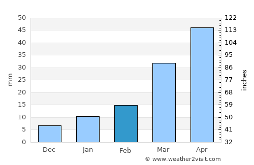 Dikhil average rain in February