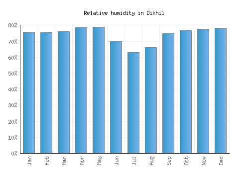 Dikhil relative humidity averages
