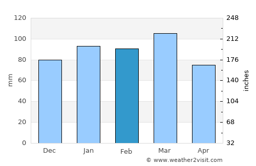 Dillon average rain in February