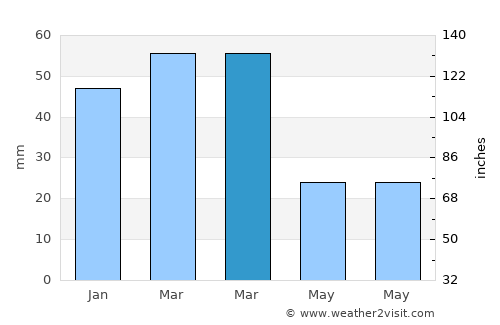 Dinanagar average rain in March