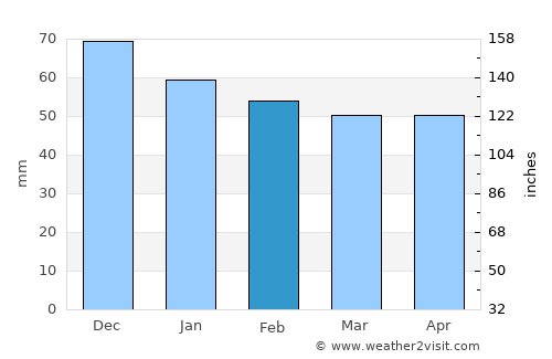 Dinar average rain in February