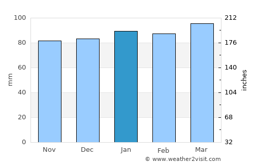 Dinwiddie average rain in January