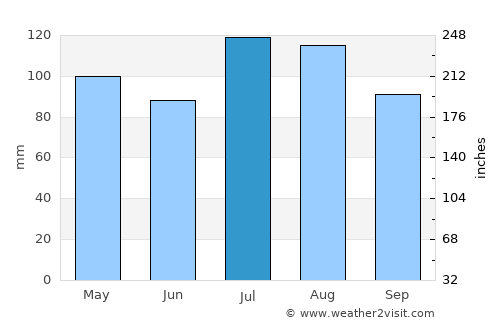 Dinwiddie average rain in July