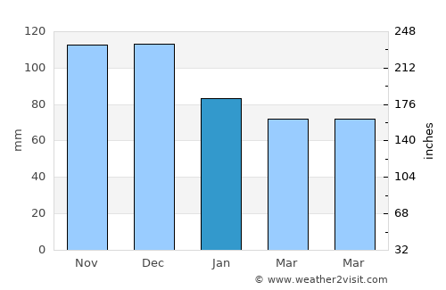 Dishnicë average rain in January