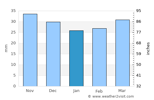 Divichibazar average rain in January