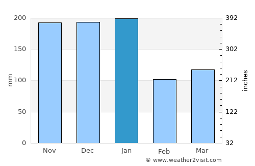 Divino das Laranjeiras average rain in January