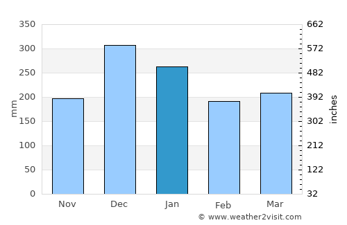 Divinópolis average rain in January