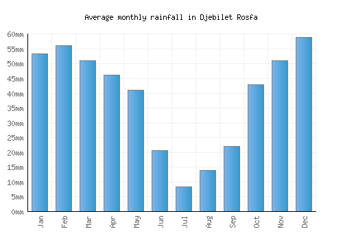Djebilet Rosfa monthly rainfall chart (mm)