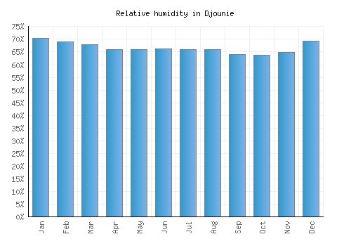Djounie relative humidity averages