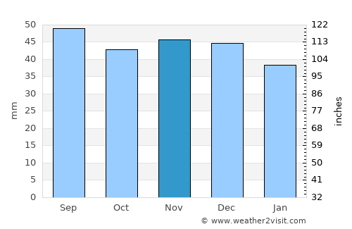 Dobrush average rain in November