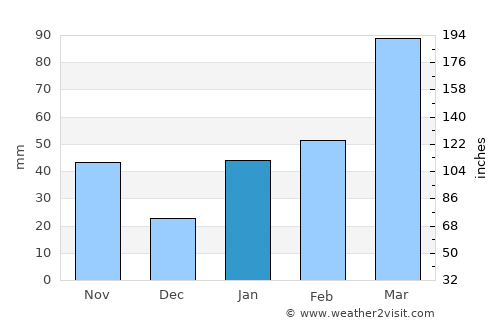 Dodola average rain in January