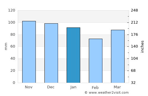 Doische average rain in January