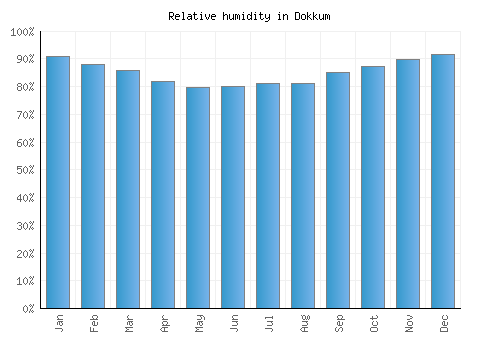 Dokkum relative humidity averages