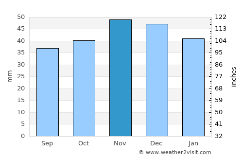 Dolna Mitropoliya average rain in November