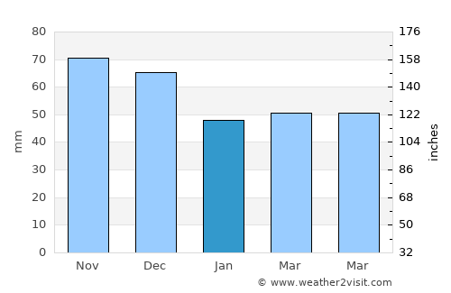 Dolno Orizari average rain in January