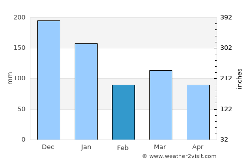 Domingos Martins average rain in February