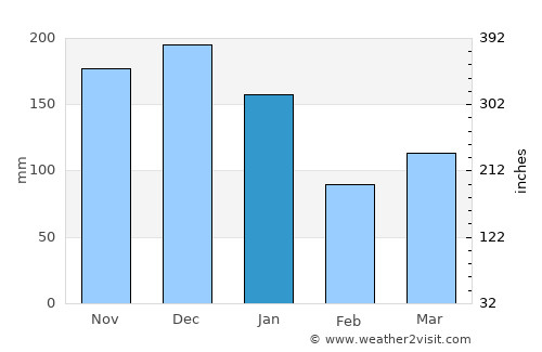 Domingos Martins average rain in January