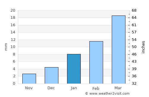 Dongargaon average rain in January