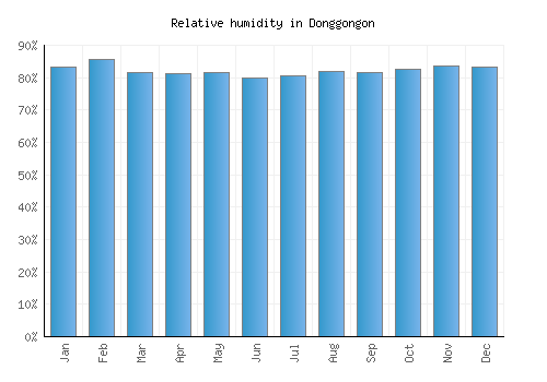 Donggongon relative humidity averages