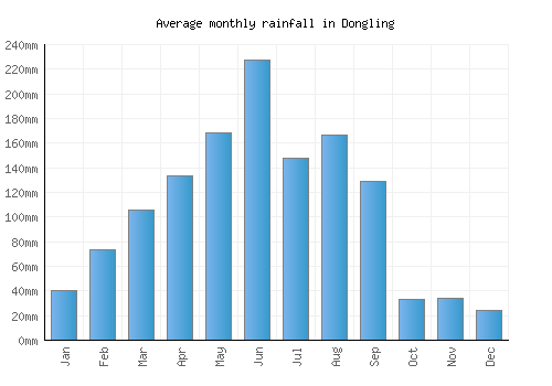 Dongling monthly rainfall chart (mm)