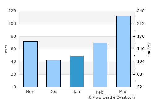 Dongping average rain in January