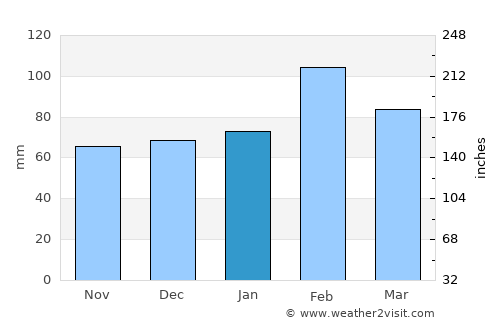 Dordrecht average rain in January
