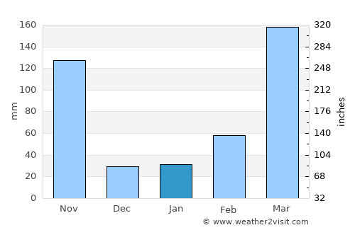 Douala average rain in January