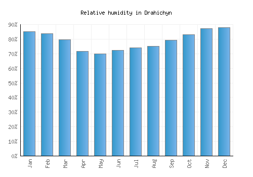 Drahichyn relative humidity averages
