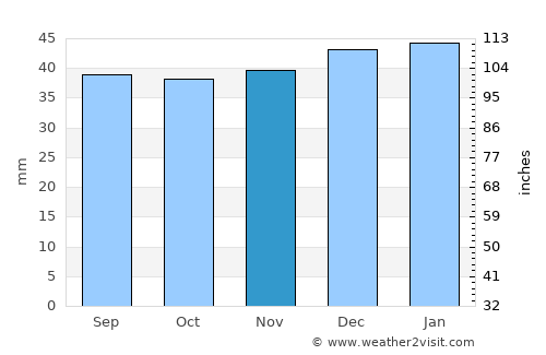 Driggs average rain in November