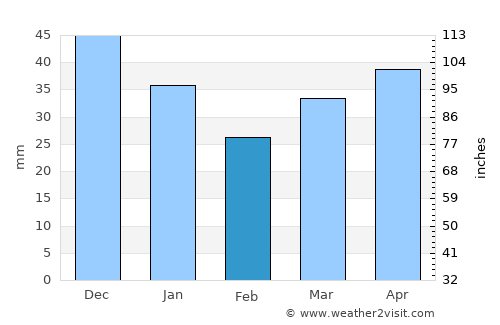 Druskininkai average rain in February