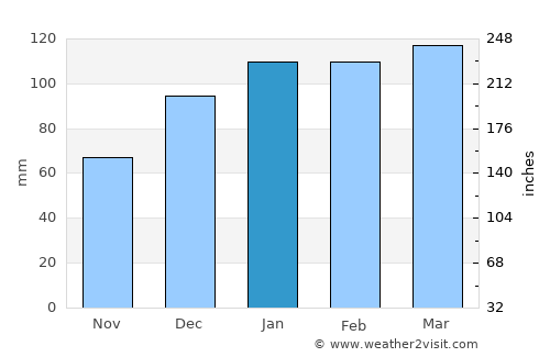Dublin average rain in January