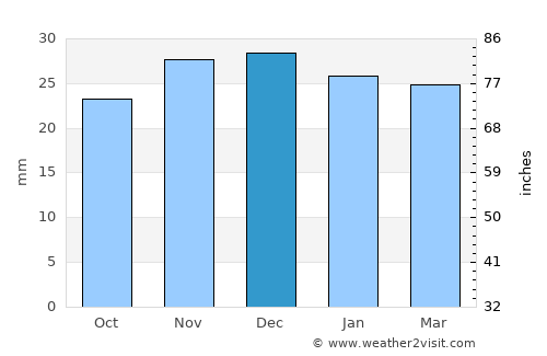 Dubois average rain in December