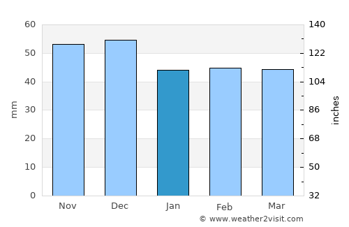 Dubova average rain in January