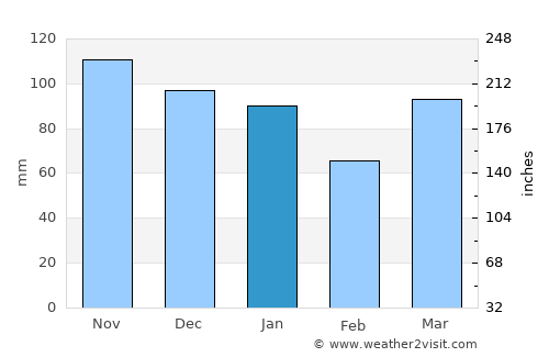 Dubrava average rain in January