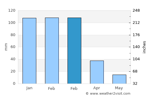 Duiwelskloof average rain in February