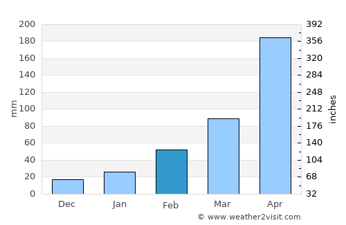 Dum Duma average rain in February