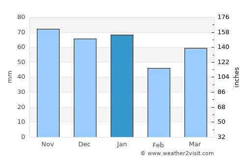 Dunbar average rain in January