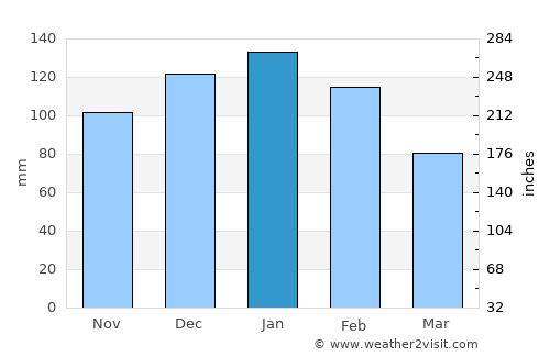 Dundee average rain in January
