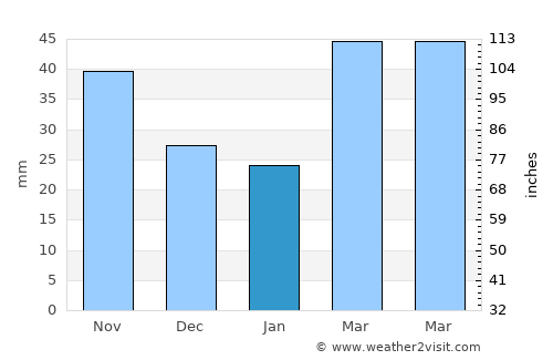Durand average rain in January
