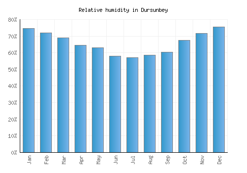 Dursunbey relative humidity averages