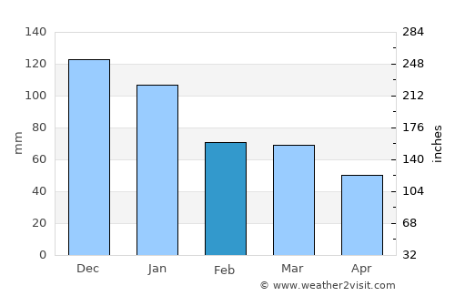 Durusu average rain in February