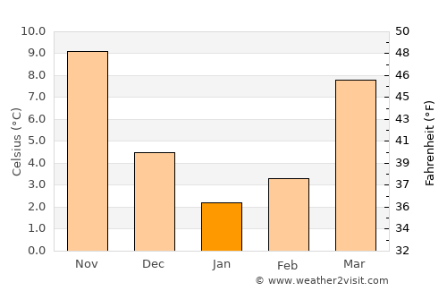 Dzagam average temperature in January
