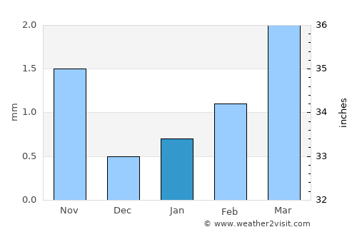Dzalaa average rain in January