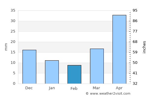 Dzelter average rain in February