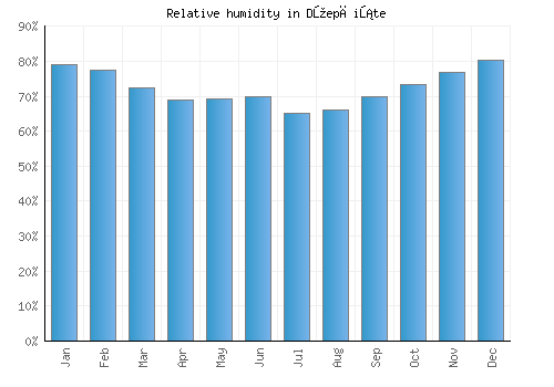 Džepčište relative humidity averages