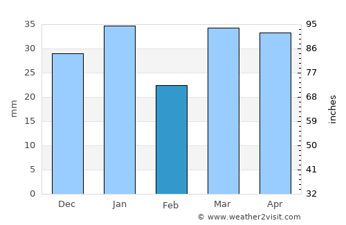 Echuca average rain in February