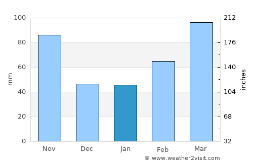 Edosaki average rain in January